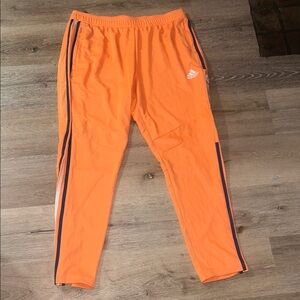 Adidas Vibrant Orange Track Pants with Black Stripes